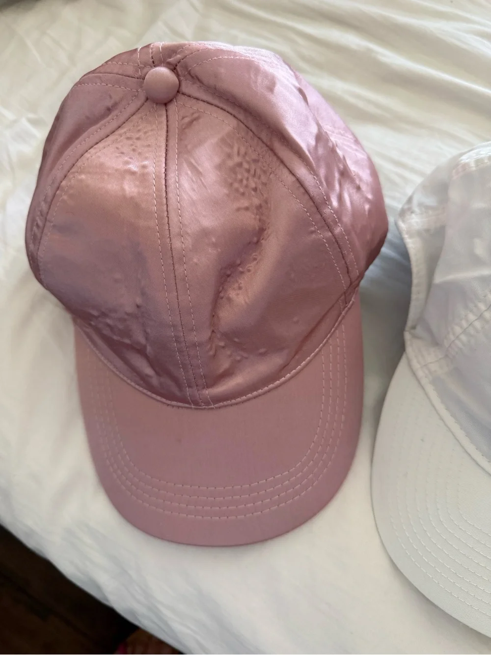 Like New White 'MWL' Logo Baseball Cap and Pink Baseball Cap | 2 for 1✨